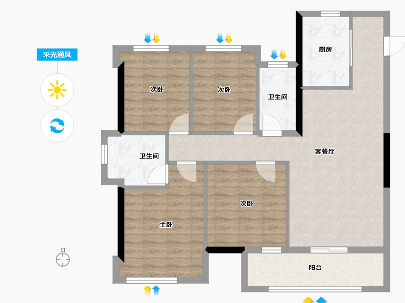 福建省-宁德市-品润·悦公馆-95.04-户型库-采光通风