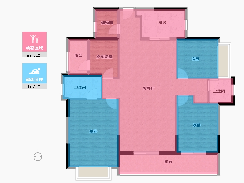 广东省-佛山市-滨江金茂悦-114.41-户型库-动静分区