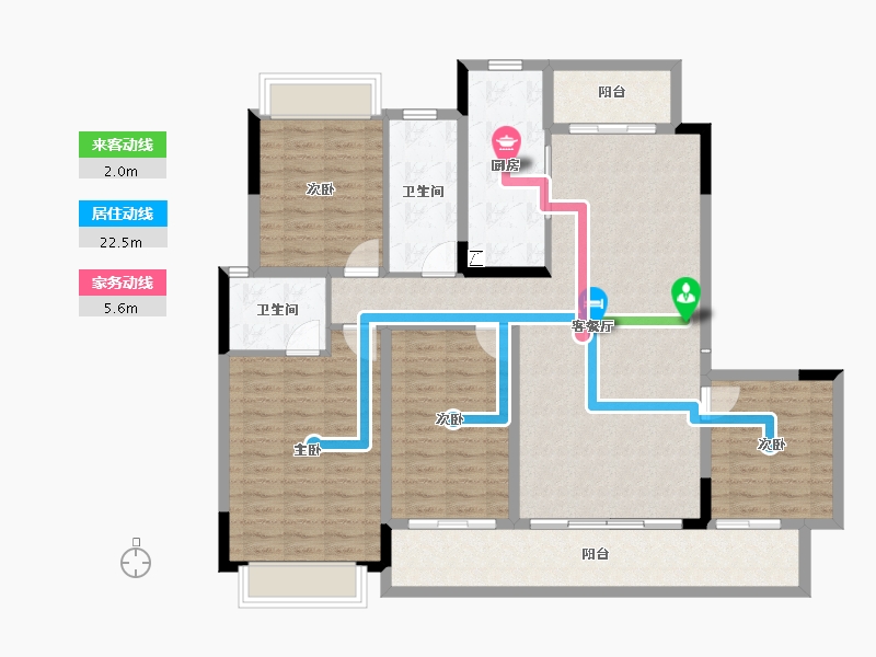 贵州省-遵义市-山湖海瑞府-127.91-户型库-动静线