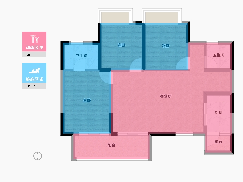 四川省-眉山市-黄龙溪谷-75.14-户型库-动静分区