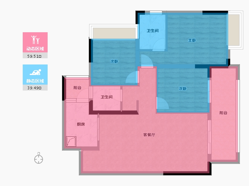 贵州省-遵义市-斌鑫中央公园城-91.58-户型库-动静分区