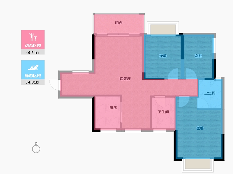 广西壮族自治区-桂林市-桂宏达领秀公馆-73.11-户型库-动静分区