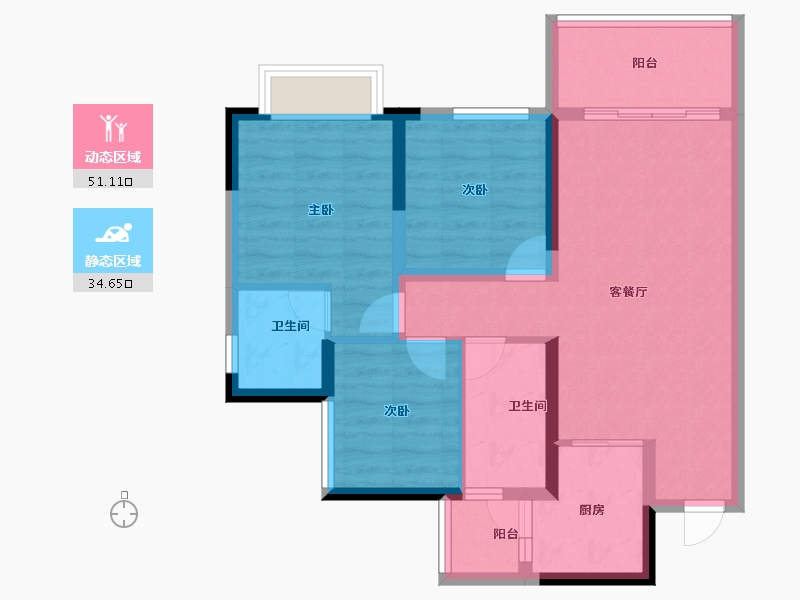 四川省-眉山市-黄龙溪谷-75.86-户型库-动静分区