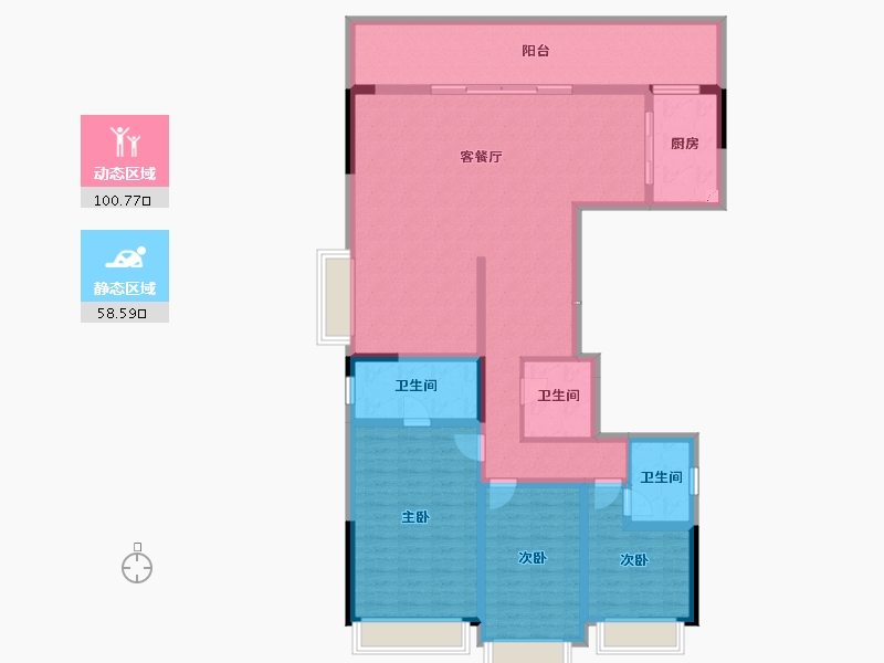 贵州省-遵义市-山湖海瑞府-143.54-户型库-动静分区