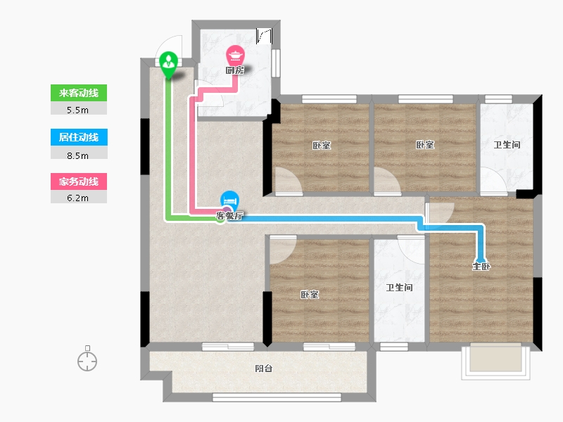 福建省-宁德市-品润·悦公馆-86.37-户型库-动静线