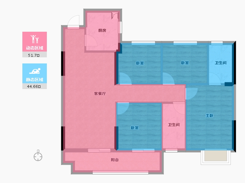 福建省-宁德市-品润·悦公馆-86.37-户型库-动静分区