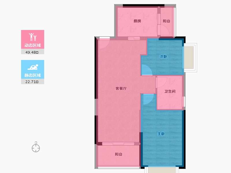 四川省-眉山市-天府恒大文化旅游城-64.54-户型库-动静分区