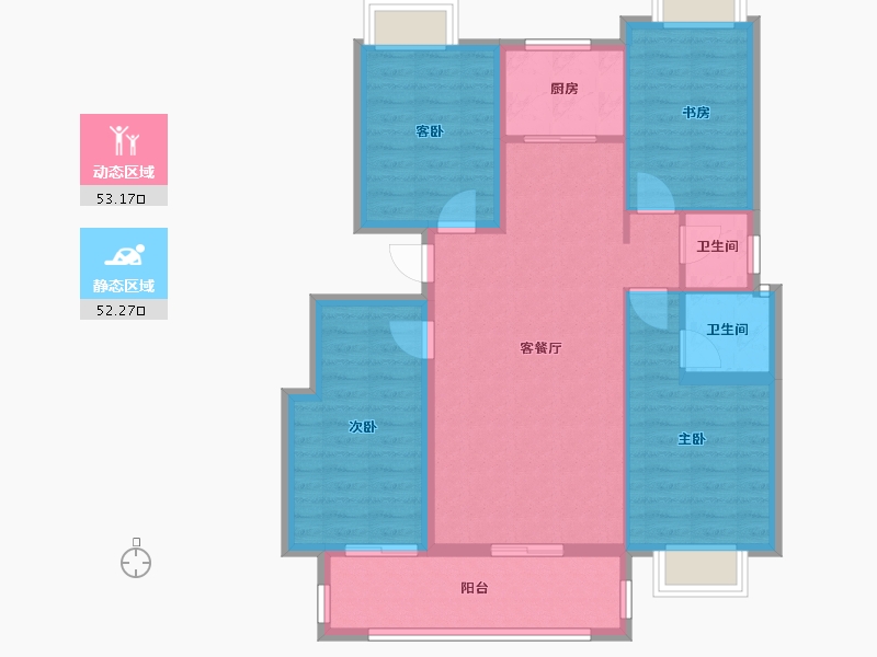 江西省-九江市-融翔·滨江美庐-94.85-户型库-动静分区