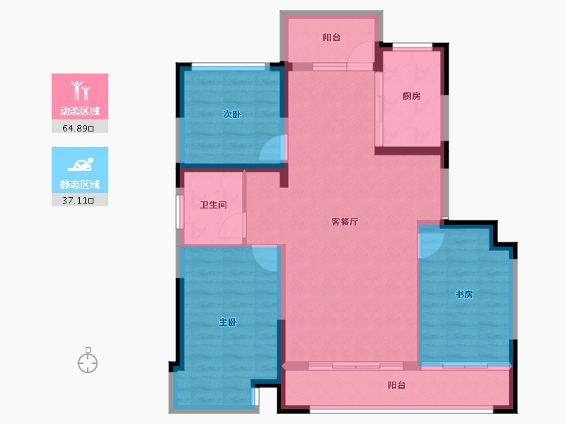 宁夏回族自治区-银川市-龙辰九悦湾三期-92.10-户型库-动静分区