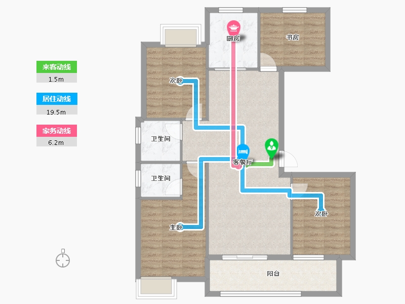 江西省-九江市-融翔·滨江美庐-99.56-户型库-动静线