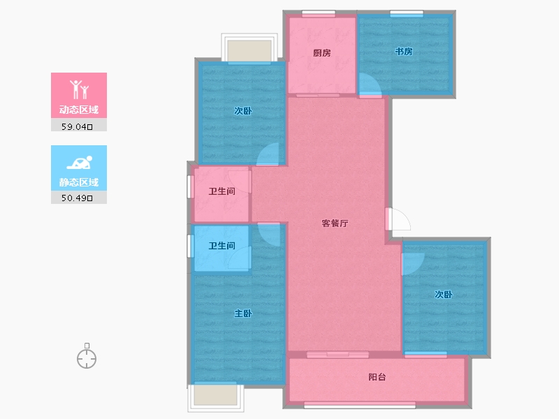 江西省-九江市-融翔·滨江美庐-99.56-户型库-动静分区