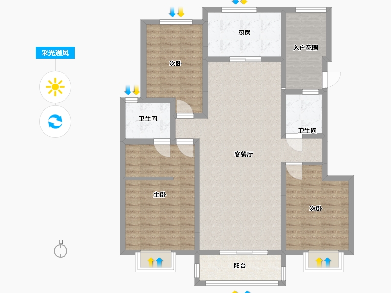 河北省-石家庄市-博翠天宸-120.00-户型库-采光通风