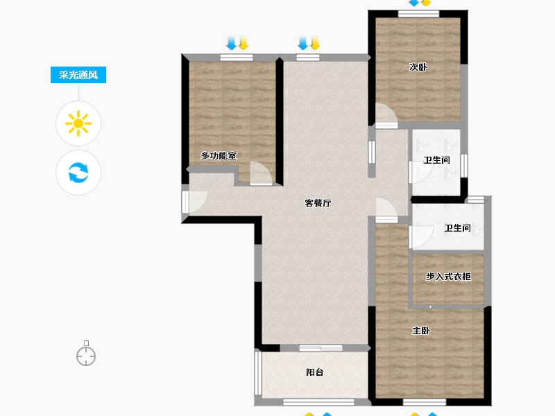 河南省-郑州市-融创城-99.80-户型库-采光通风