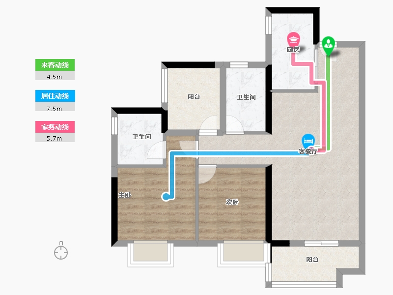 广东省-佛山市-时代金地招商峰睿公馆-71.20-户型库-动静线