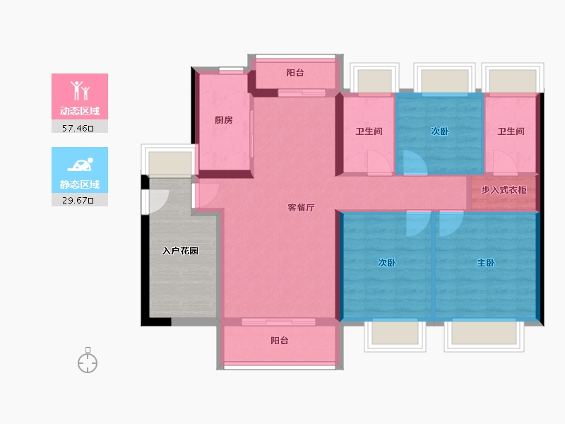 广东省-江门市-江门华发四季-86.51-户型库-动静分区