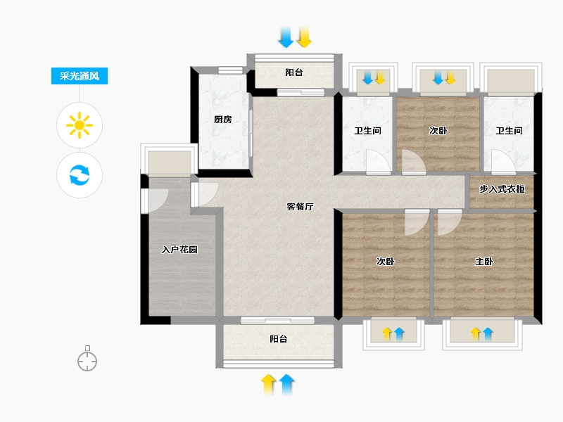 广东省-江门市-江门华发四季-86.51-户型库-采光通风