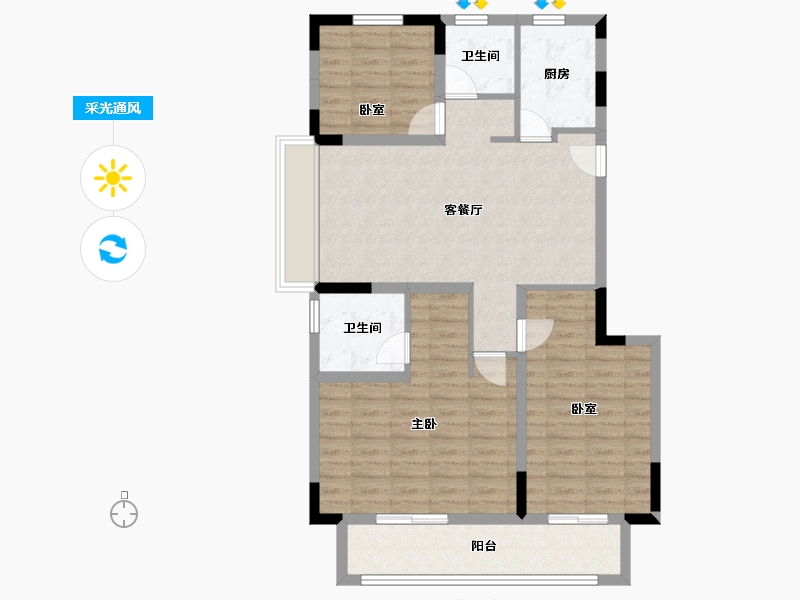 安徽省-蚌埠市-融创山水宸院-92.09-户型库-采光通风