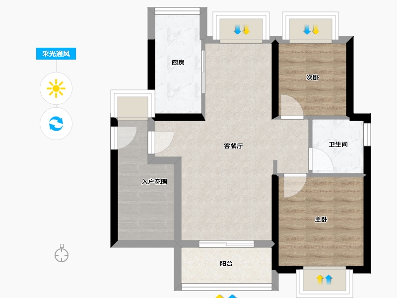 广东省-江门市-江门华发四季-59.09-户型库-采光通风