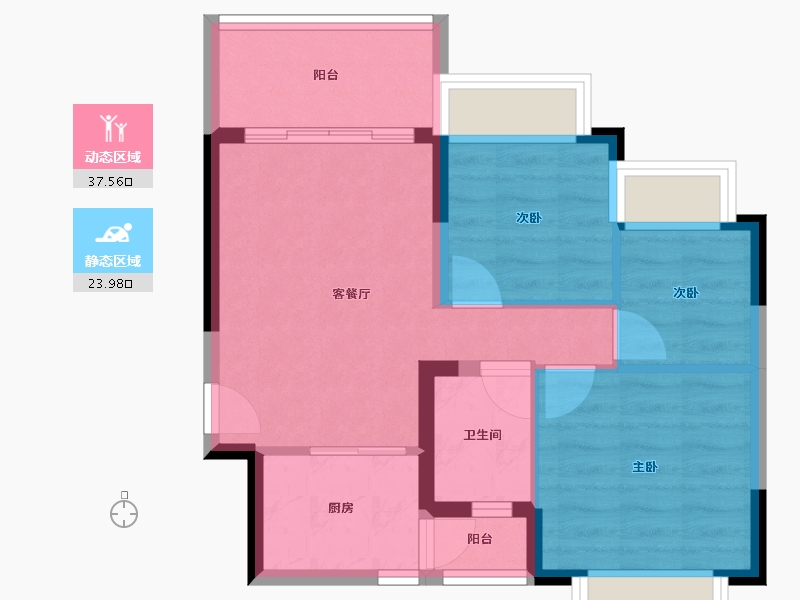 四川省-眉山市-天府恒大文化旅游城-54.45-户型库-动静分区