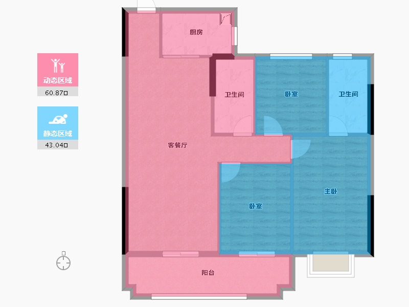 福建省-宁德市-华熙元·水岸君华-94.35-户型库-动静分区