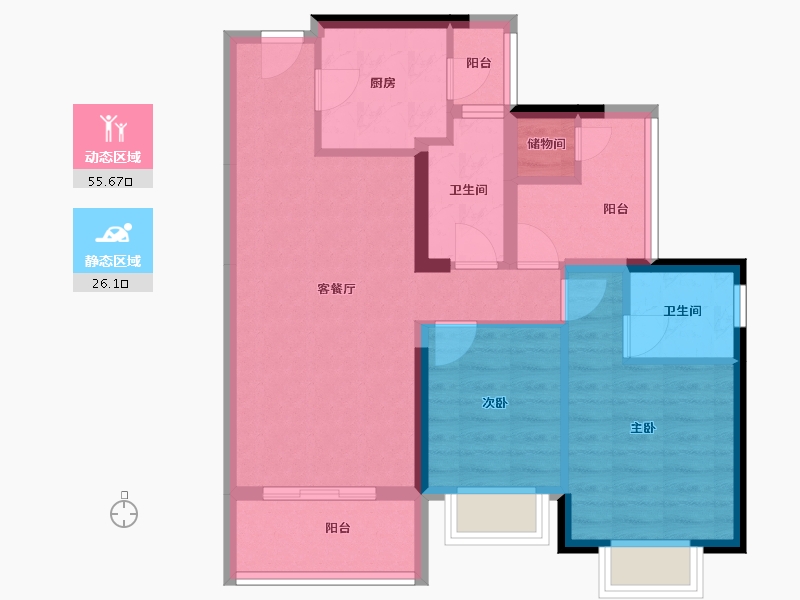 广东省-江门市-江门华发四季-72.20-户型库-动静分区