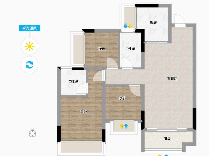 广西壮族自治区-桂林市-桂林融创文旅城-67.04-户型库-采光通风