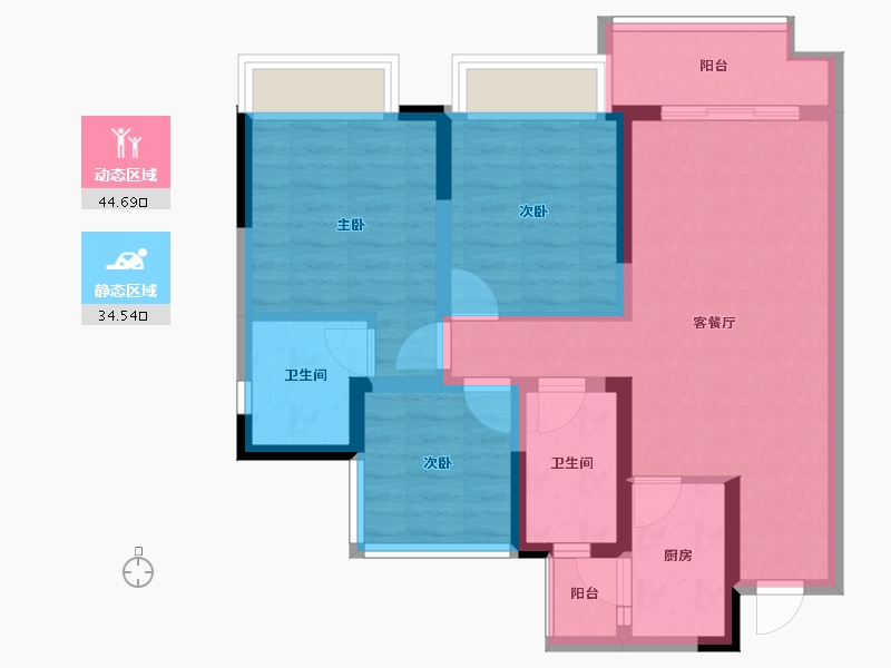 四川省-眉山市-彭山领地观江府-69.30-户型库-动静分区