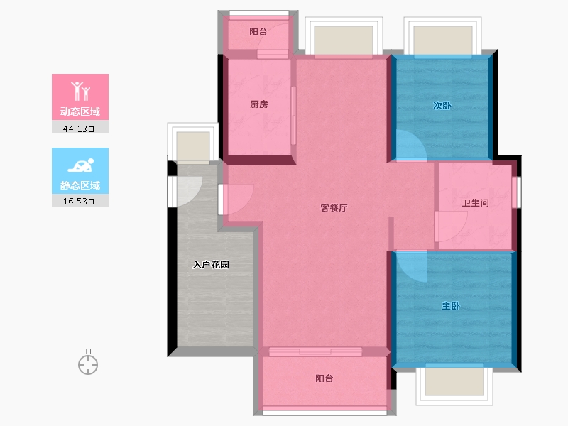 广东省-江门市-江门华发四季-61.56-户型库-动静分区