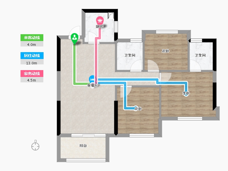 福建省-三明市-中润玖珑台-72.00-户型库-动静线