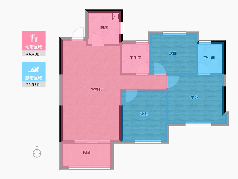 福建省-三明市-中润玖珑台-72.00-户型库-动静分区