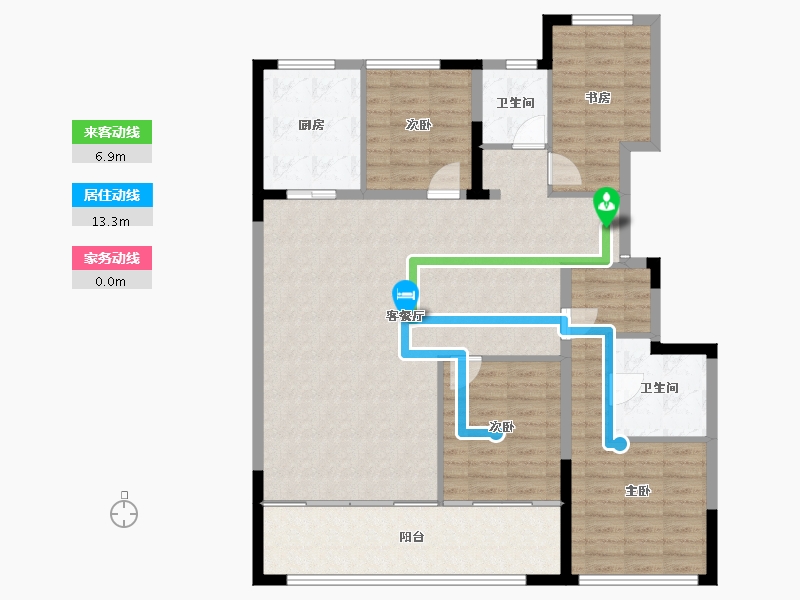 宁夏回族自治区-银川市-绿城桃李江南-121.78-户型库-动静线