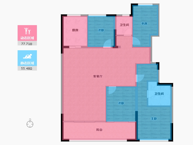 宁夏回族自治区-银川市-绿城桃李江南-121.78-户型库-动静分区