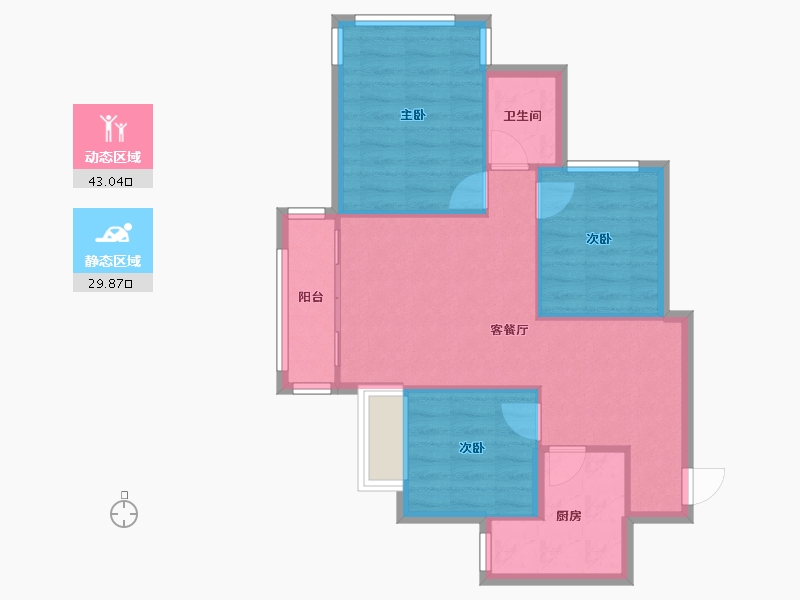 广西壮族自治区-南宁市-龙岗大唐果-72.00-户型库-动静分区