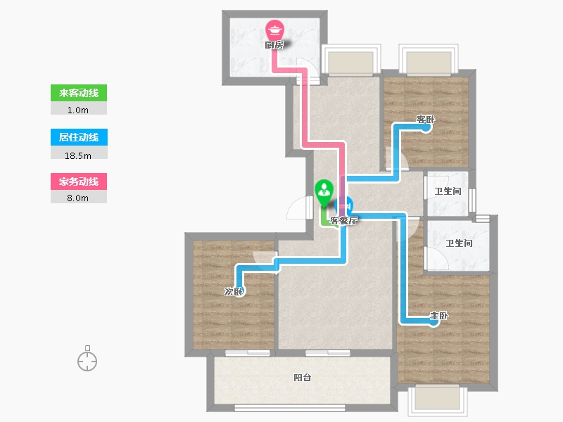 江西省-九江市-融翔·滨江美庐-84.58-户型库-动静线