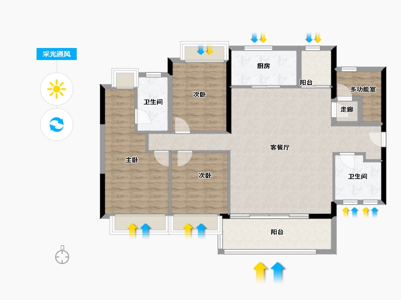 广东省-佛山市-滨江金茂悦-114.40-户型库-采光通风