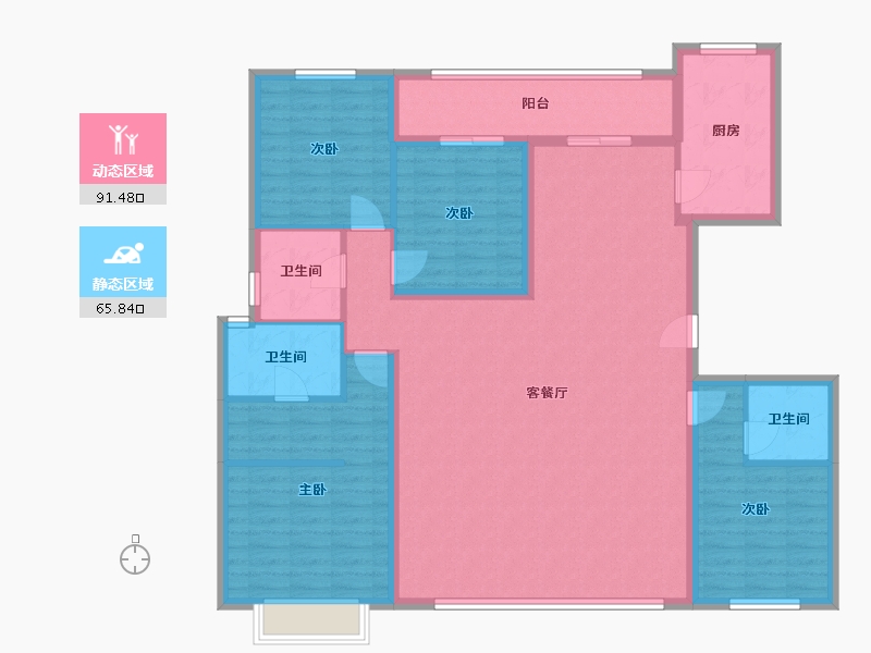 新疆维吾尔自治区-伊犁哈萨克自治州-亿臻云庐-142.73-户型库-动静分区