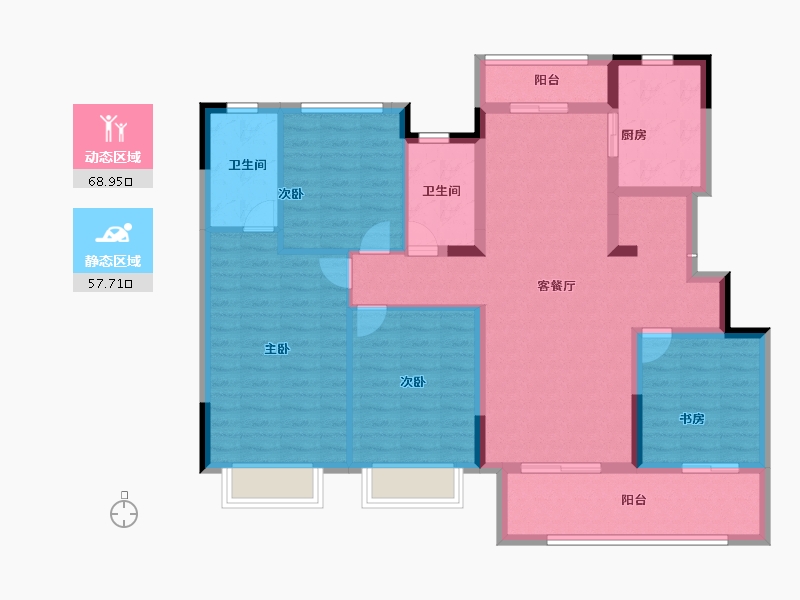 四川省-成都市-华润置地时代之城-113.60-户型库-动静分区