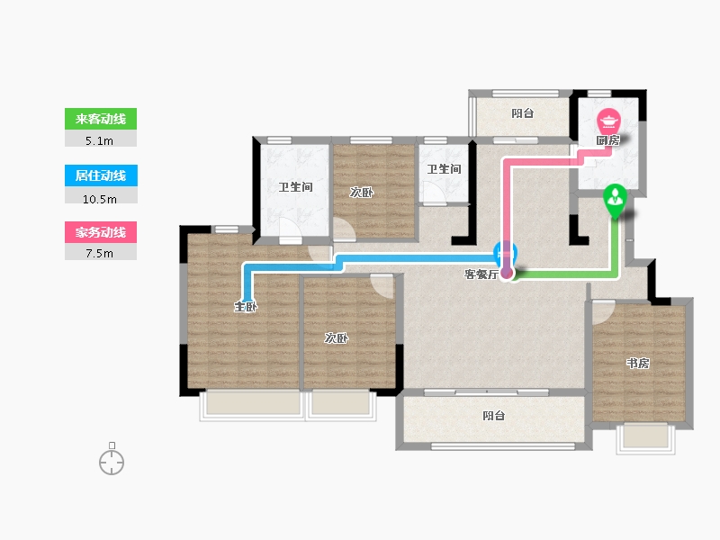 四川省-成都市-华润置地时代之城-129.60-户型库-动静线