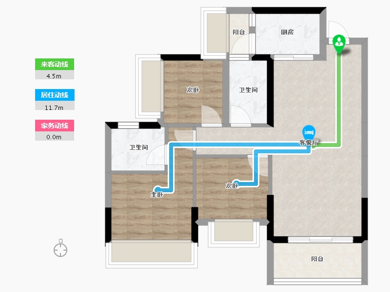 广东省-江门市-联合高峰汇-66.40-户型库-动静线