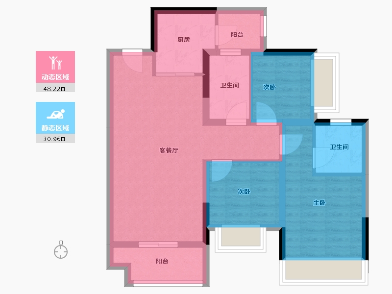 广西壮族自治区-桂林市-桂林融创文旅城-69.67-户型库-动静分区