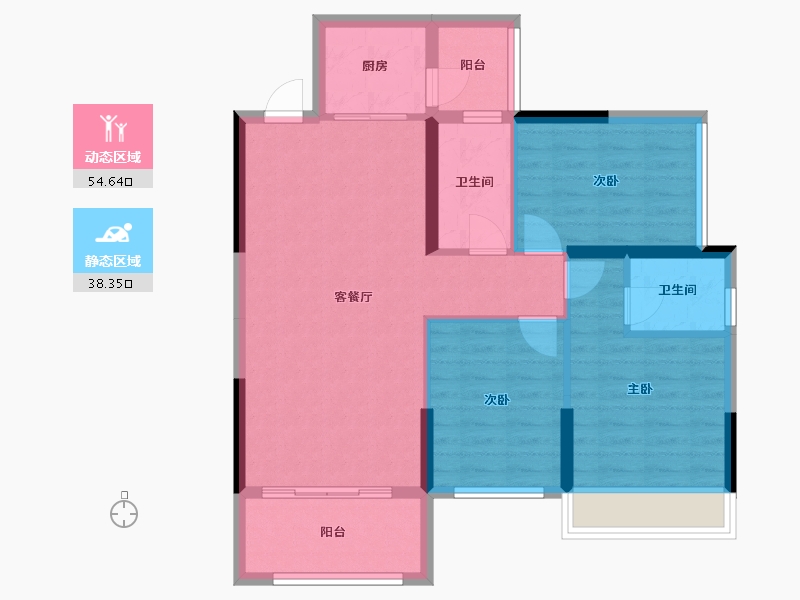 广西壮族自治区-桂林市-桂阳新城-83.47-户型库-动静分区