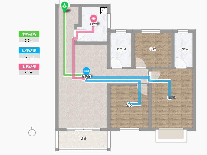 山西省-晋中市-锦韵苑-90.00-户型库-动静线