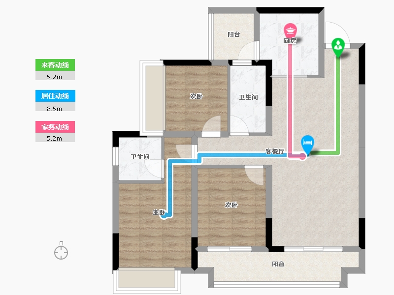 广西壮族自治区-桂林市-桂林融创文旅城-87.55-户型库-动静线