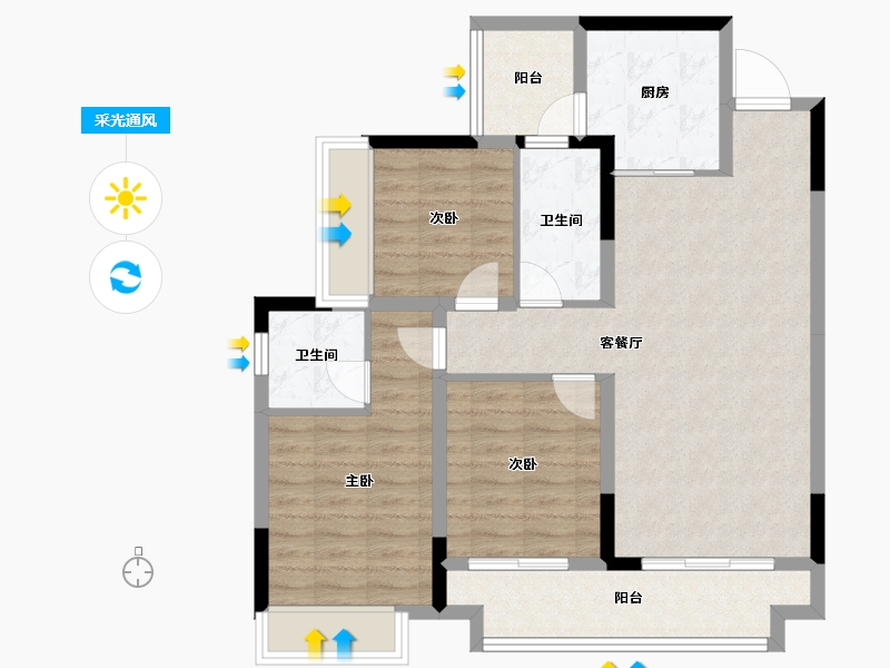 广西壮族自治区-桂林市-桂林融创文旅城-87.55-户型库-采光通风