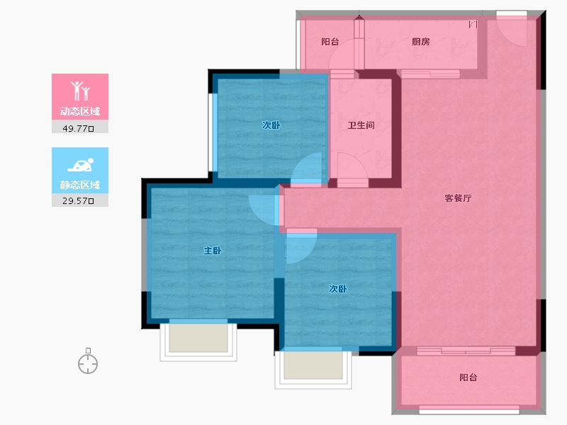 贵州省-遵义市-广厦未来城-69.46-户型库-动静分区