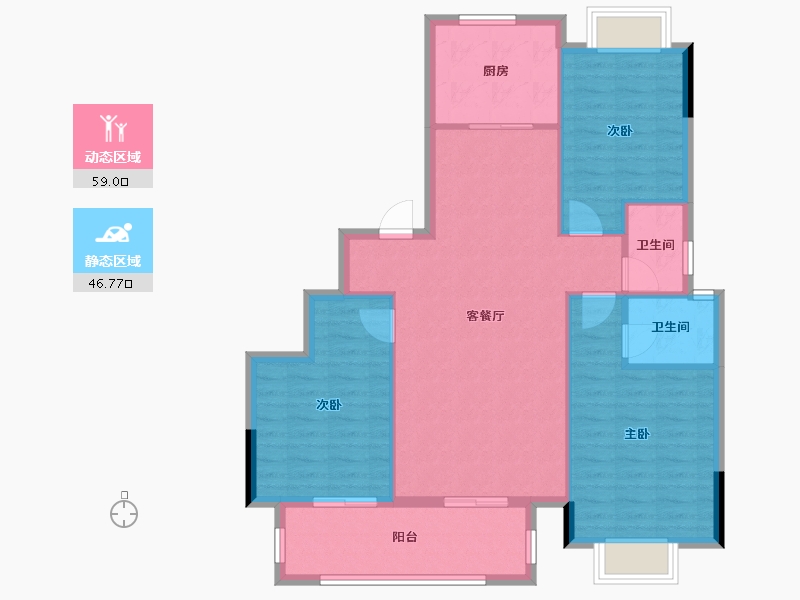 江西省-九江市-融翔·九都学府-96.58-户型库-动静分区