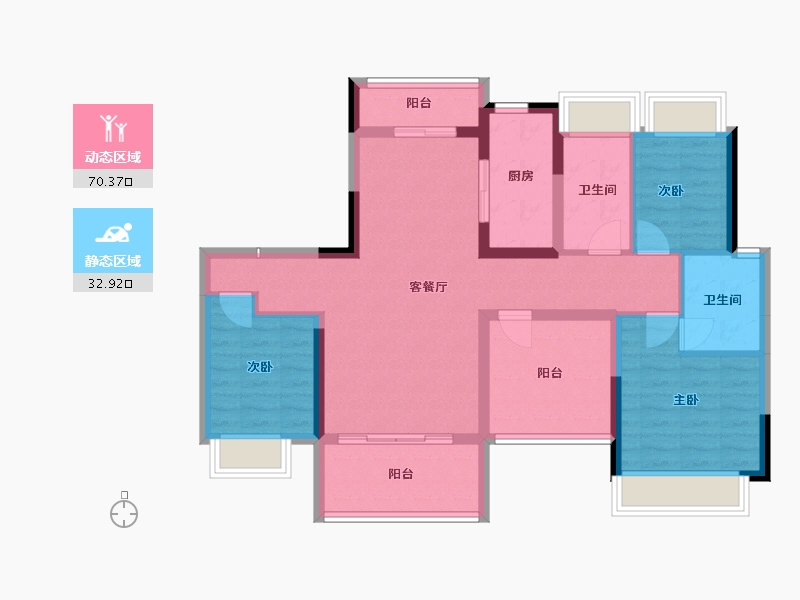 广东省-江门市-江门华发四季-91.59-户型库-动静分区