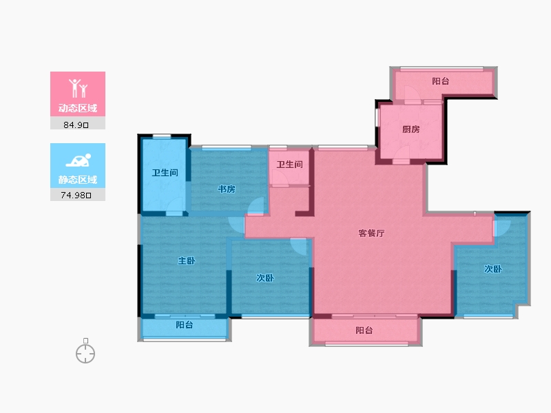 四川省-成都市-金泉怡景-143.61-户型库-动静分区