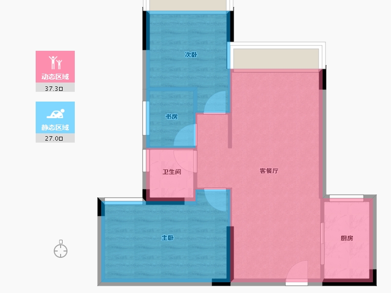 四川省-成都市-华侨城粼港樾府-57.68-户型库-动静分区