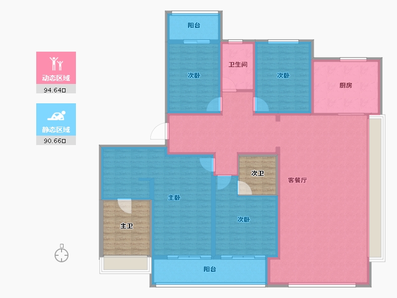 安徽省-马鞍山市-伟星玖樾台-182.40-户型库-动静分区